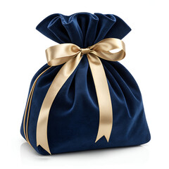 Luxury Blue Gift Bag with Golden Ribbon