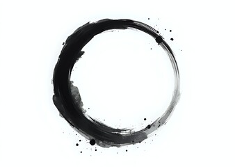 Black Ink Circle on White Background