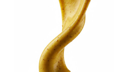 Golden Mustard Sauce Twist Close Up &ndash; Vibrant Yellow Condiment Swirl for Food Photography