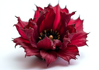 Crimson Hibiscus Flower in Close-Up