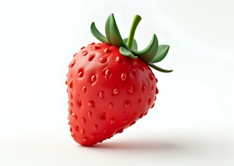 Red Strawberry on White Background