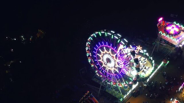 Attur Church, Karkala, St. Lawrence Shrine Basilica, night view, giant wheel