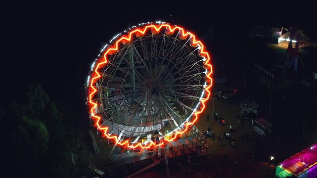 Attur Church, Karkala, St. Lawrence Shrine Basilica, night view, giant wheel