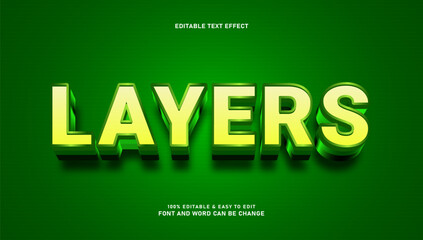 3D Green and Yellow Glossy Layered Text Effect Editable Style