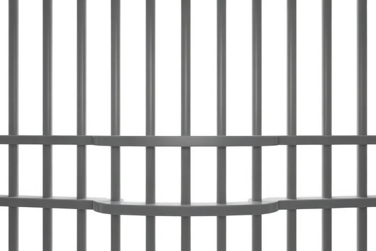 Gray metal prison bars metal bars jail isolated on a transparent background