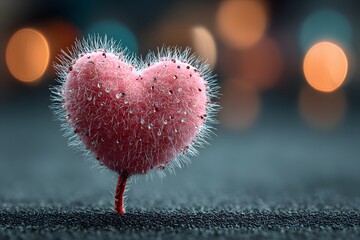Fuzzy Heart with Bokeh Background for Valentine s Day Decor Design
