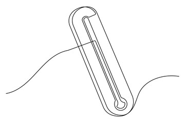 Minimalist style thermometer illustration continuous line drawing isolated art