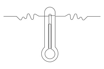 Temperature measurement icon single line art minimalist design isolated outline