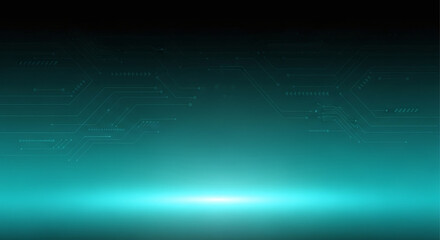 Futuristic Teal Cyan Circuit Board Abstract Technology Background