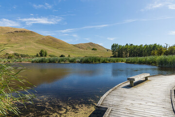 ニュージーランド　ホークス・ベイ地方にある湿地保護区のペカペカ・リージョナルパーク