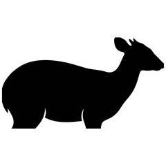 Obraz premium Simple black silhouette of a deer standing in profile view