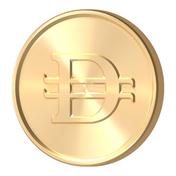 Gold coin with slab serif [UAE Dirham] symbol