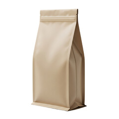 Beige stand up pouch with resealable zipper on black background packaging