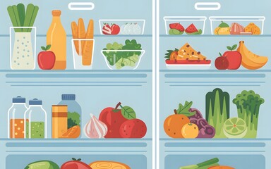 A refrigerator full of food