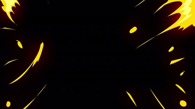 comic 2D cartoon explosion effect collection with alpha channel