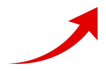A red arrow pointing upwards on a black background symbolizing growth and increase