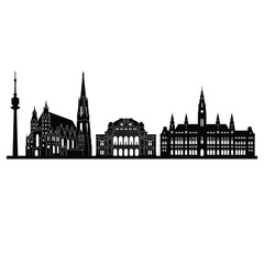 Fototapeta premium Vienna skyline silhouette iconic buildings and city landmarks in Austria