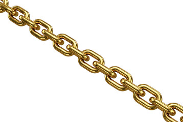 Fototapeta premium Golden chain on a black background showcasing a series of interconnected oval links in a close up view