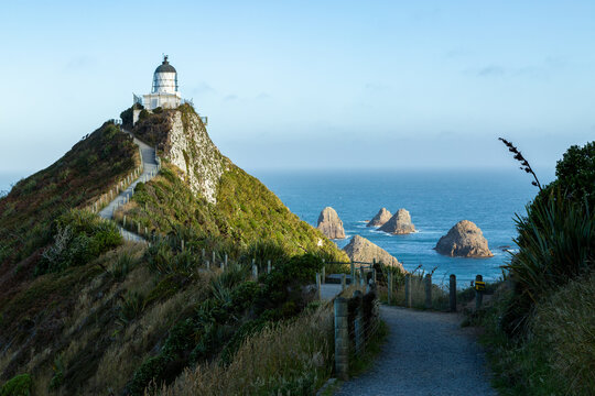 Pathway leading to Tokata Nugget Point Lighthouse at Nugget Point