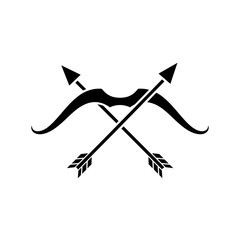 Traditional Archery Bow and Crossed Arrows Icon