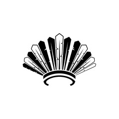 Traditional Indigenous Feather Headdress Symbol