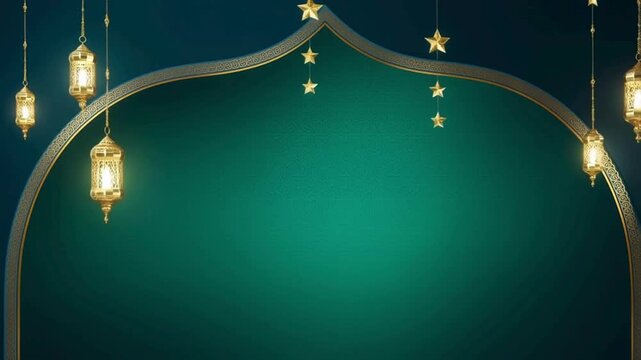 Dark green and gold islamic decoration