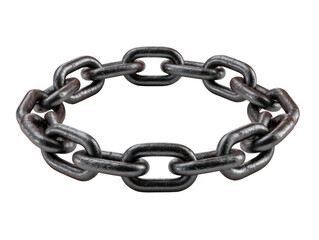 Obraz premium Metal chain link circle isolated on transparent background