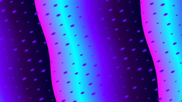 Abstract neon gradient waves with dotted diagonal pattern.