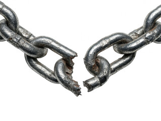 Obraz premium Broken chain isolated on transparent background