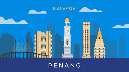 Obraz premium Penang city travel background