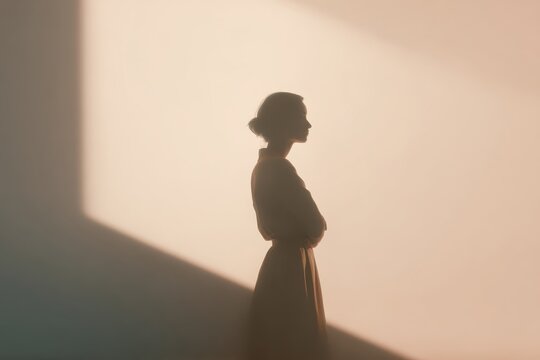Silhouette of Female Figure in Soft Light