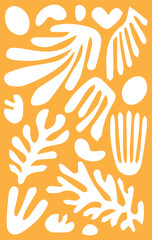 Fototapeta premium Modern abstract organic shapes pattern on orange background