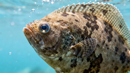 Realistic Illustration of Deep Sea Flounder