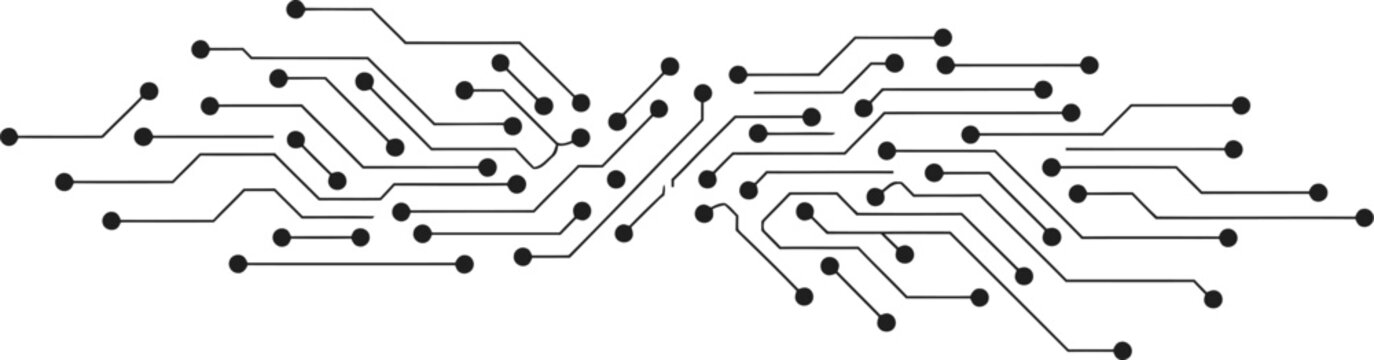 Abstract Black Circuit Board Technology Pattern with Connecting Lines and Nodes