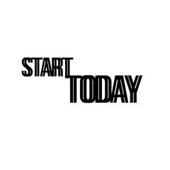 Start Today Font, Simple Font and Unique Style, White and Black Color Font, White Background, Start Today Lettering