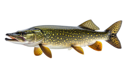 Naklejka premium Northern Pike Fish Isolated on Black Background