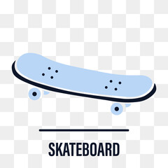 Doodle Skateboard Sticker on Isolated Background