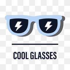 Doodle Cool Glasses Sticker on Isolated Background