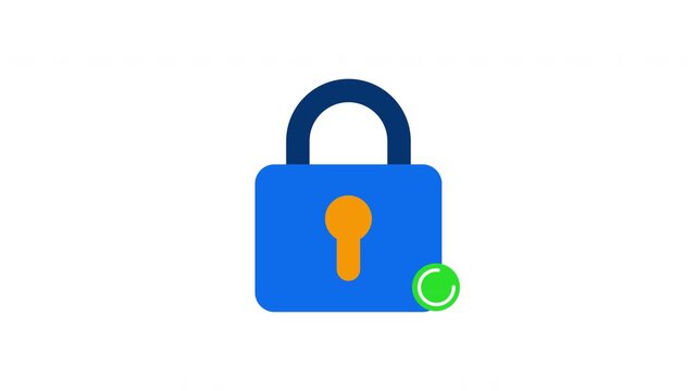 Blue Padlock Icon with Green Checkmark.
