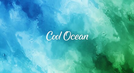 Blue and green watercolor ocean abstract background