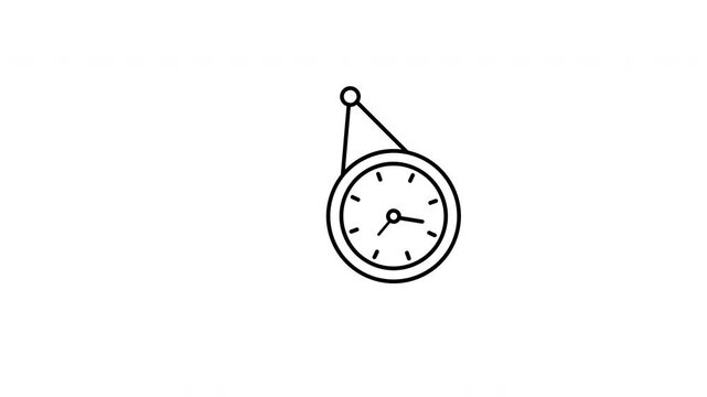 Simple Line Drawing of Pocket Watch Animation.