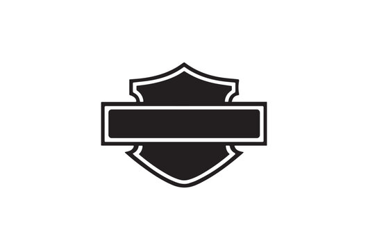 Black and white shield and bar logo icon