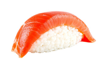 Delicious Fresh Salmon Nigiri Sushi Isolated on White Authentic Japanese Cuisine for Restaurant Menus Healthy Eating Food Blogs, Isolated on White Background, PNG