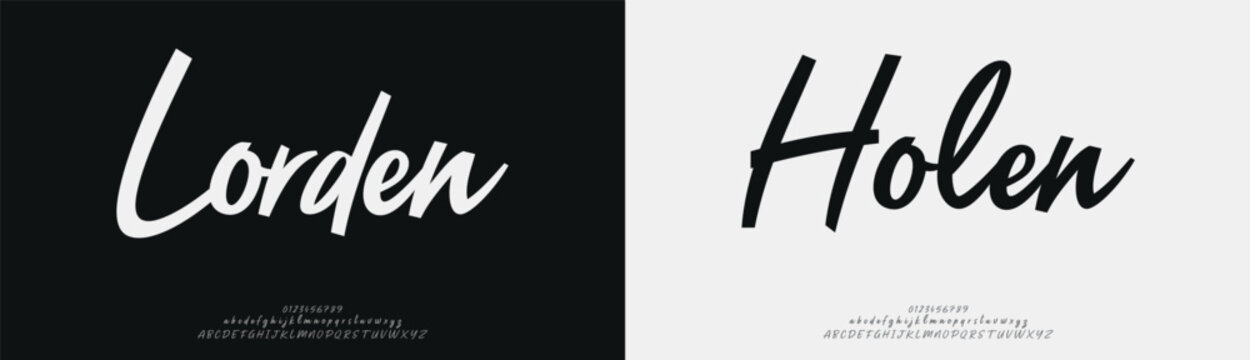Lorden Holen, Hand drawn vector alphabet. Modern monoline signature script font. Elegant Signature Font. Best Alphabet Beautiful Calligraphy Signature Font
