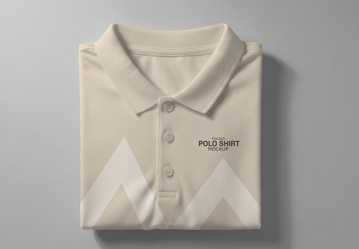 Apparel Folded Polo Shirt Mockup