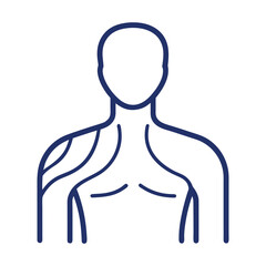 Obraz premium vector illustration of a man line art medical anatomy