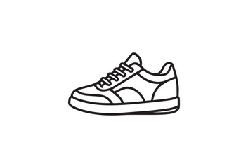 Simple black and white sneaker line drawing