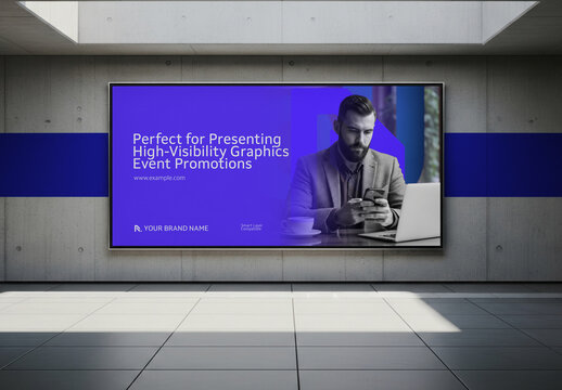 Billboard Banner Mockup on Concrete Wall
