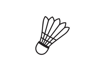 Obraz premium Simple hand drawn badminton shuttlecock sketch icon