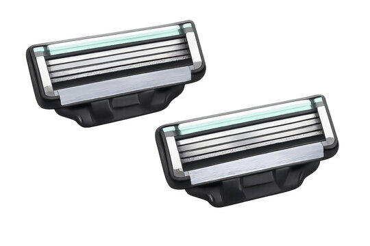 Two razor blade cartridges for shaving and personal grooming